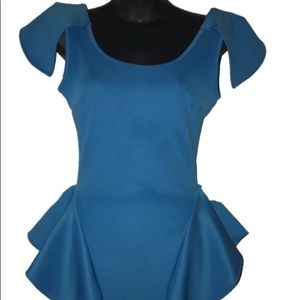 Figure drone peplum dress